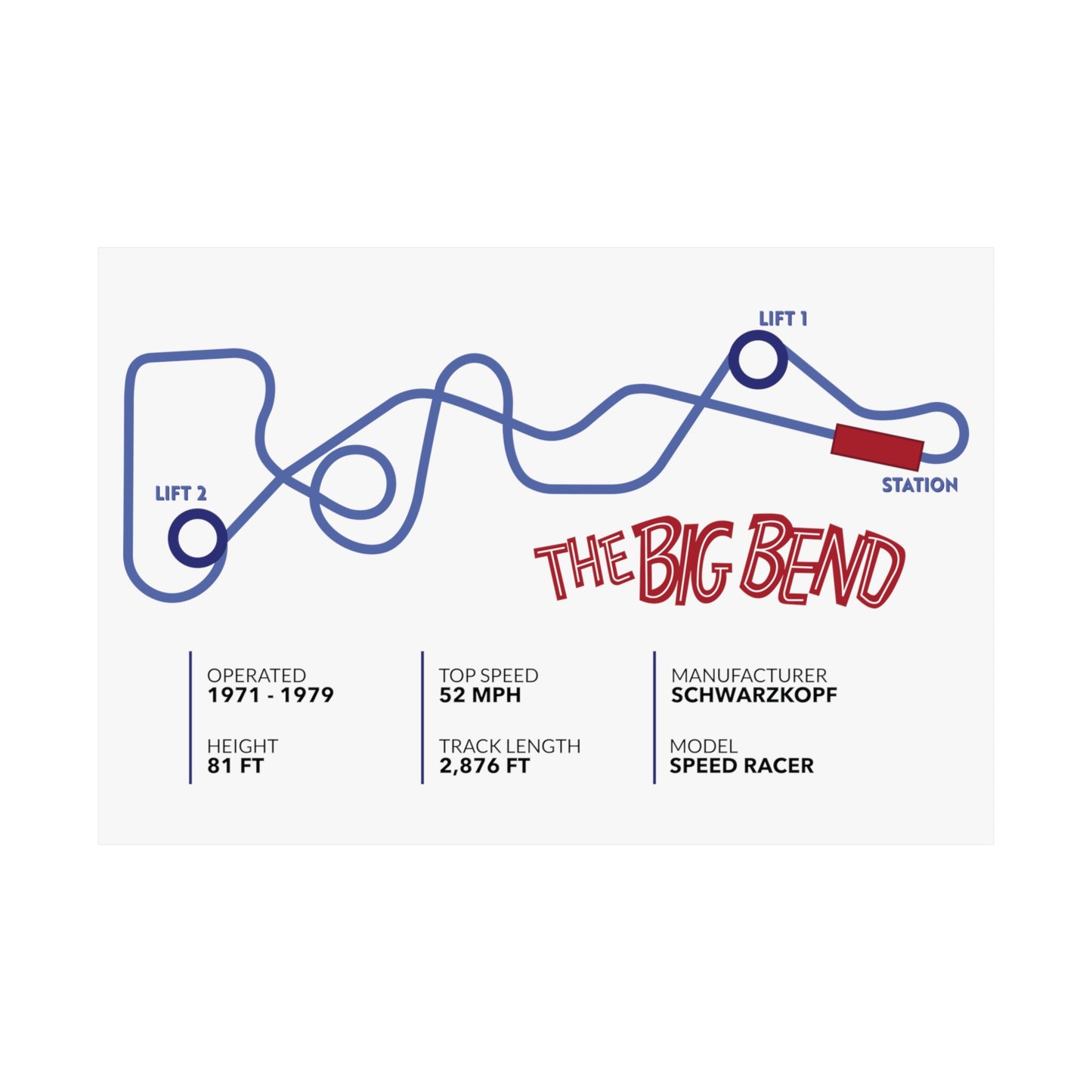 The Big Bend Roller Coaster Poster