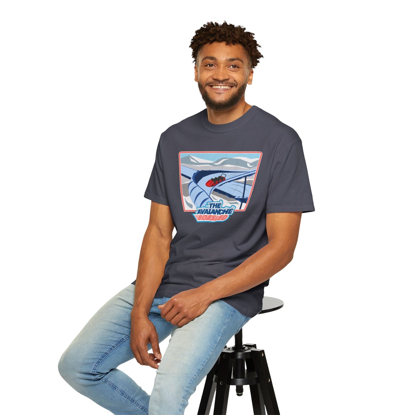 Avalanche Bobsled Retro Unisex Garment-Dyed T-Shirt