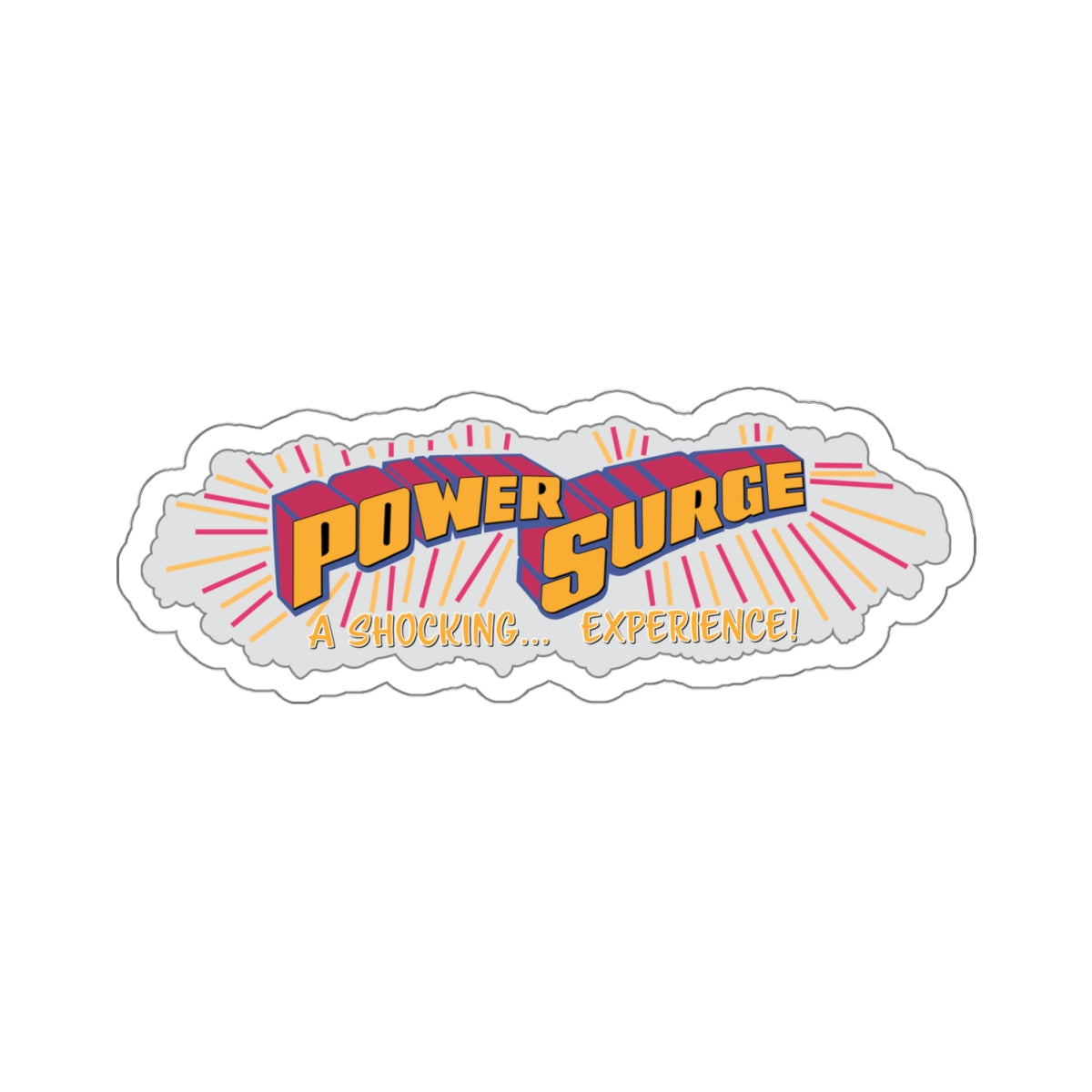 Power Surge Water Ride Retro Sticker