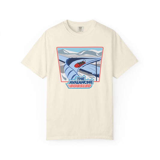 Avalanche Bobsled Retro Unisex Garment-Dyed T-Shirt