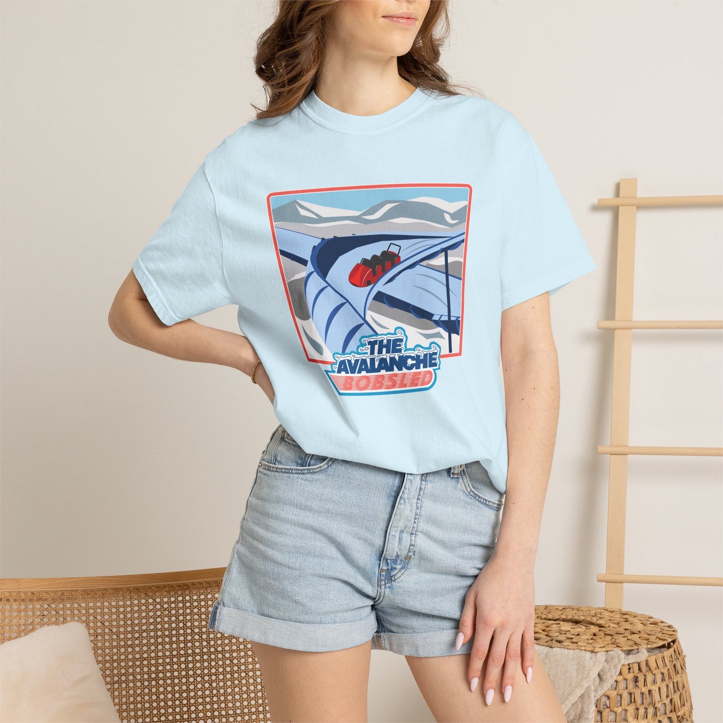 Avalanche Bobsled Retro Unisex Garment-Dyed T-Shirt