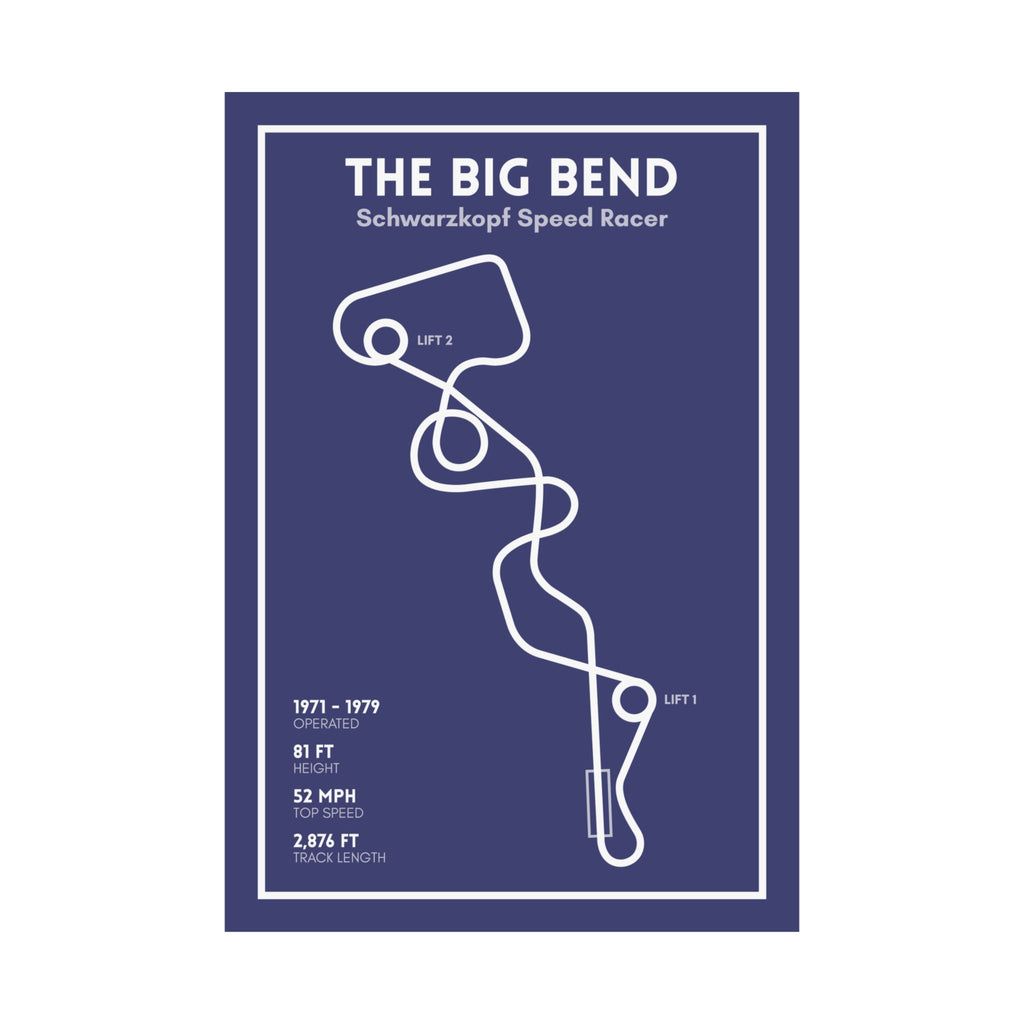 The Big Bend - Six Flags Over Texas Coaster Poster