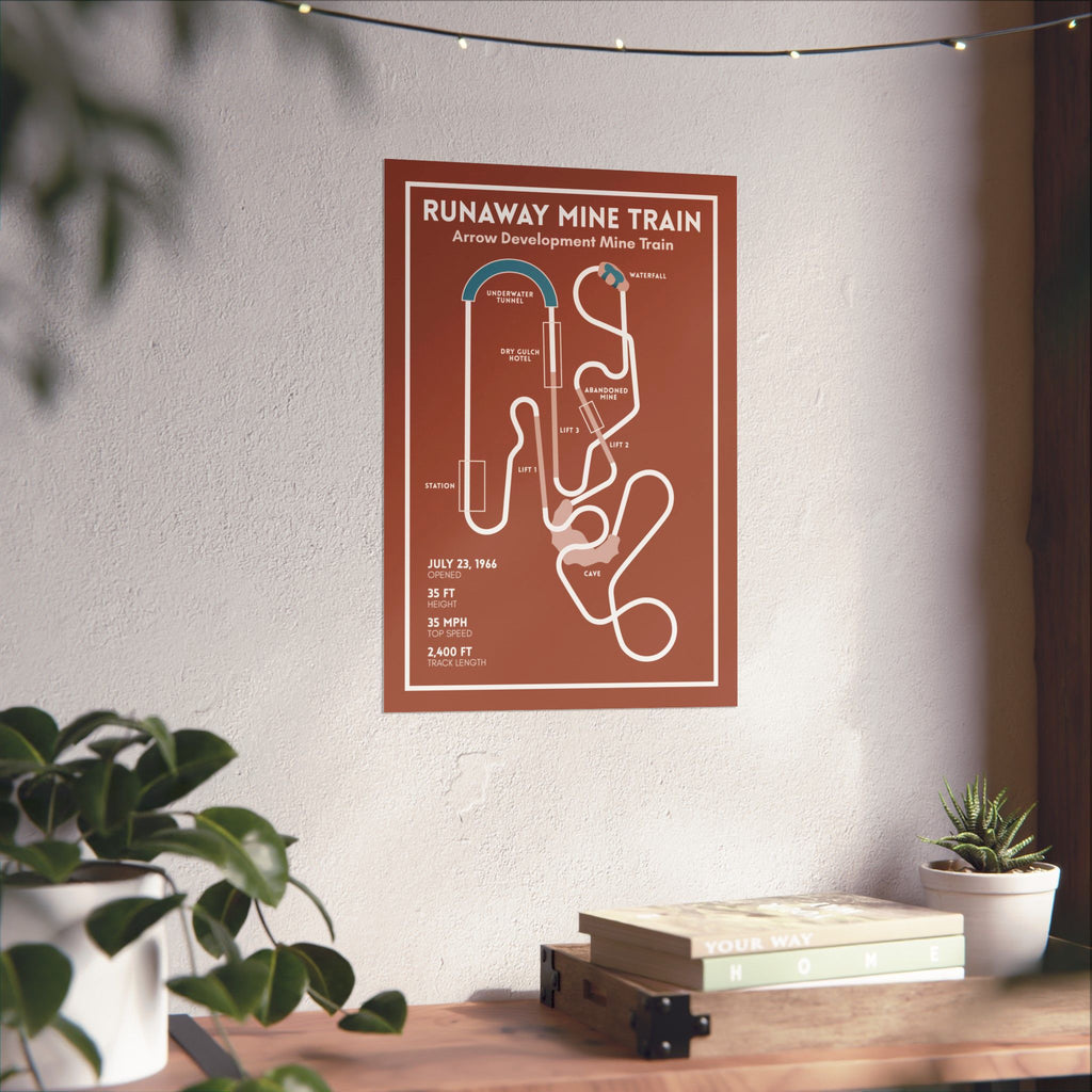 Runaway Mine Train - Six Flags Over Texas Coaster Poster