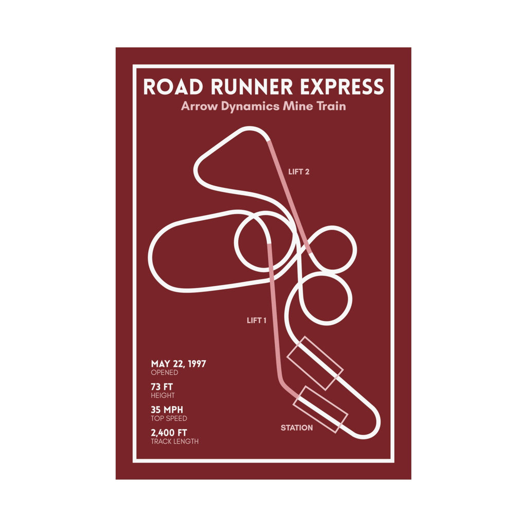 Road Runner Express - Six Flags Fiesta Texas Coaster Poster