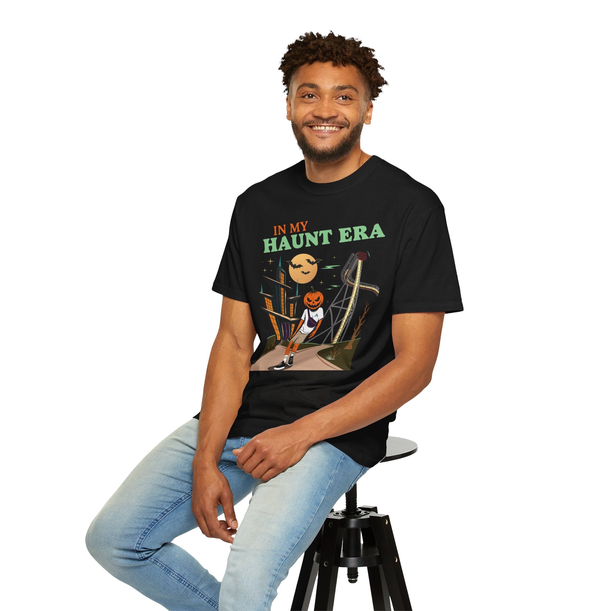 "In My Haunt Era" Pumpkin Man Halloween 2026 Unisex Garment-Dyed T-Shirt