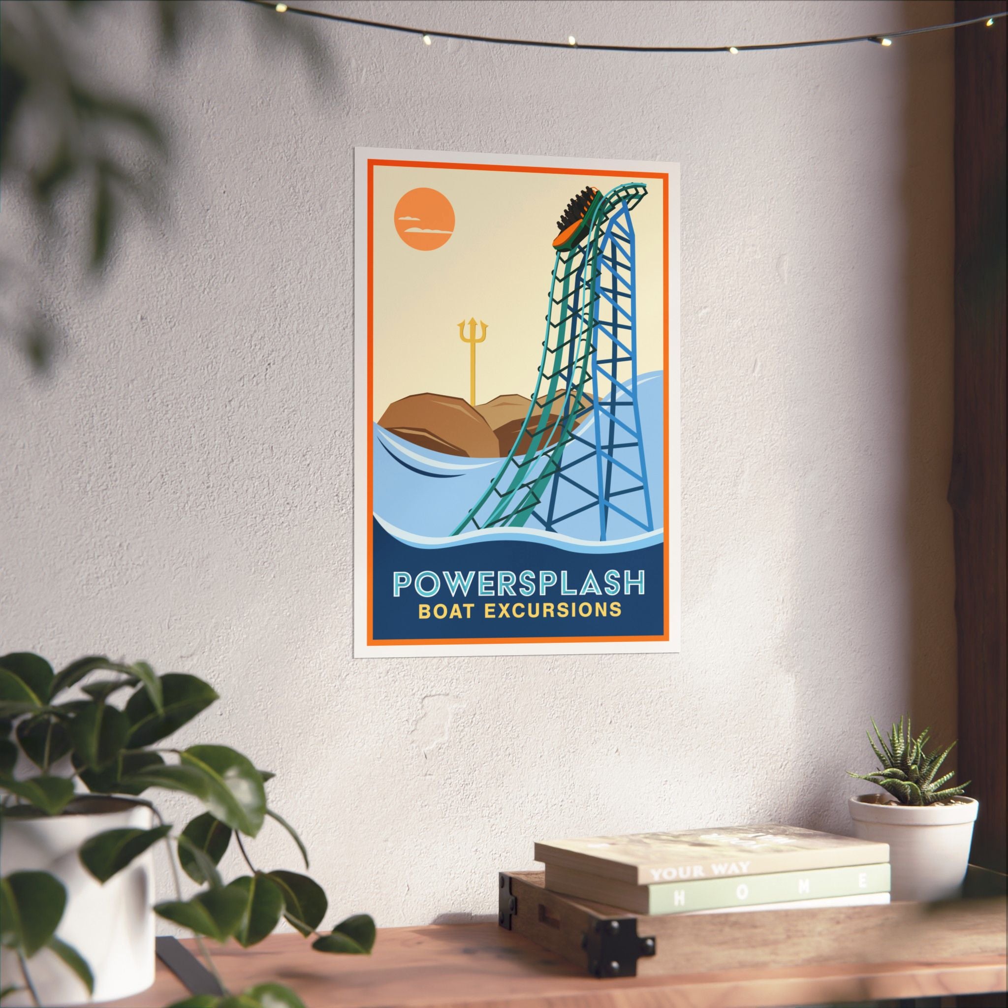PowerSplash Boat Excursions - Six Flags Over Texas Coaster Poster