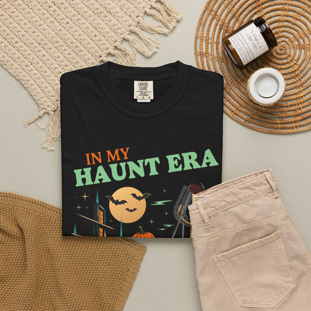 "In My Haunt Era" Pumpkin Woman Halloween 2026 Unisex Garment-Dyed T-Shirt
