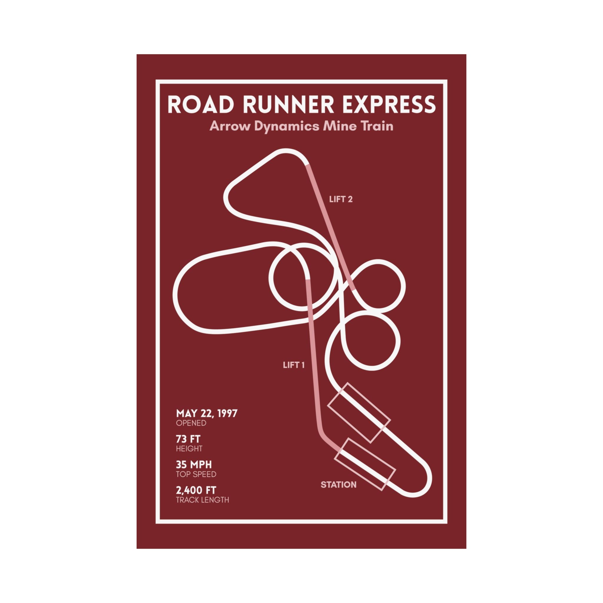 Road Runner Express - Six Flags Fiesta Texas Coaster Poster